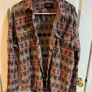 Lucky Brand Men’s Aztec Printed Shirt Jacket